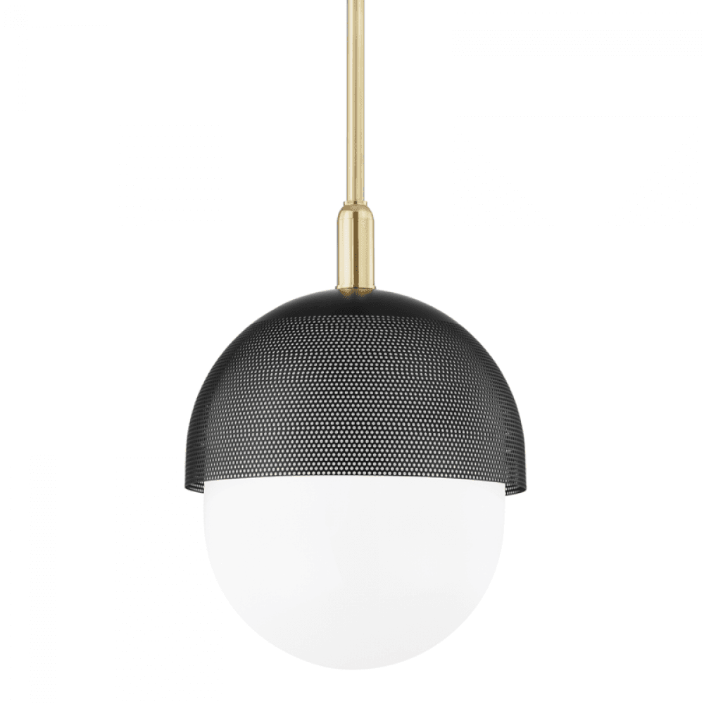 Hudson Valley Nyack Pendant Black, Aged Brass