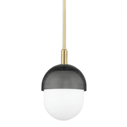 Hudson Valley Nyack Pendant Black, Aged Brass