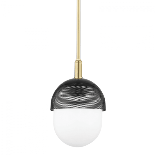 Hudson Valley Nyack Pendant Black, Aged Brass