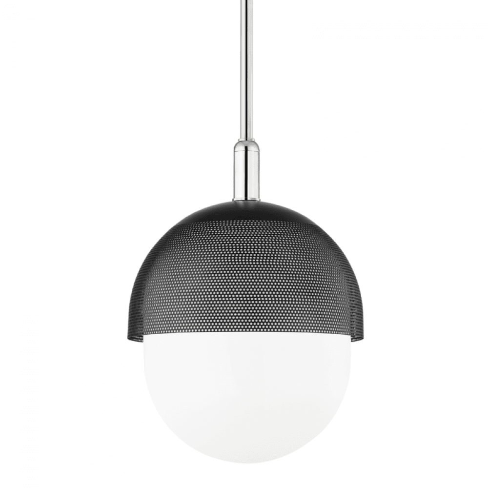 Hudson Valley Nyack Pendant Polished Nickel Black 14"W x 19.33"H