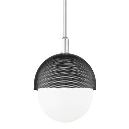 Hudson Valley Nyack Pendant Polished Nickel Black 14"W x 19.33"H