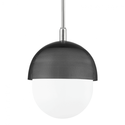 Hudson Valley Nyack Pendant Polished Nickel Black 19"W x 22"H