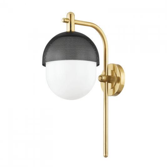 Hudson Valley Nyack Wall Sconce Aged Brass, Black