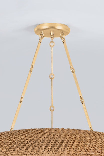Hudson Valley Oaklyn 36" Chandelier in Vintage Gold Leaf, room setting 2