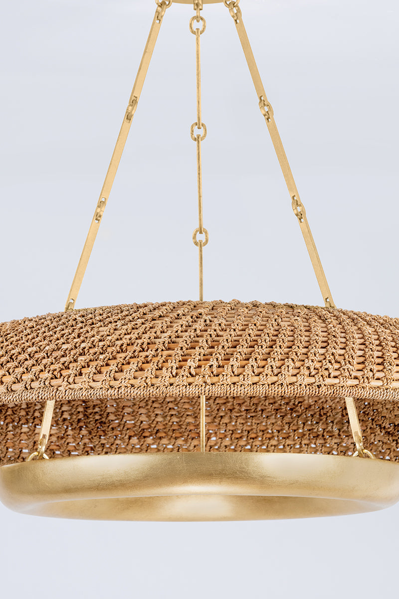 Hudson Valley Oaklyn 36" Chandelier in Vintage Gold Leaf, room setting 3