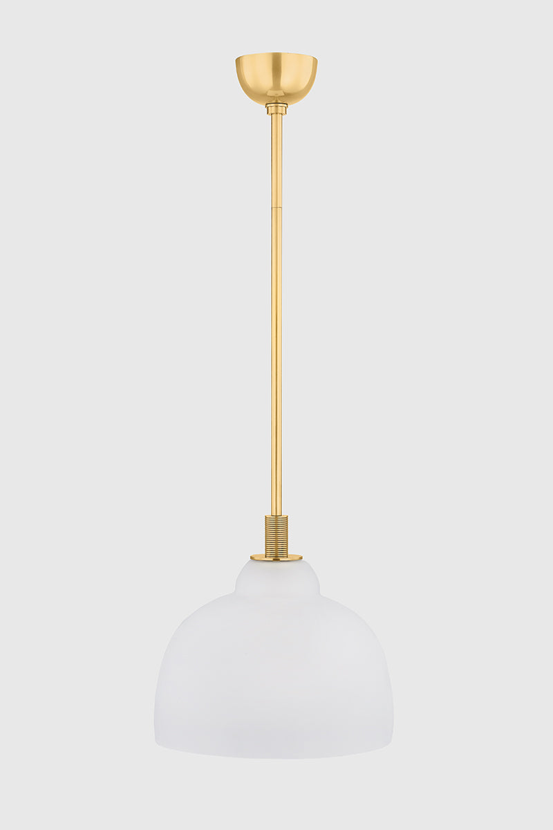 Hudson Valley Oberon 14" Pendant in Aged Brass, room setting 1