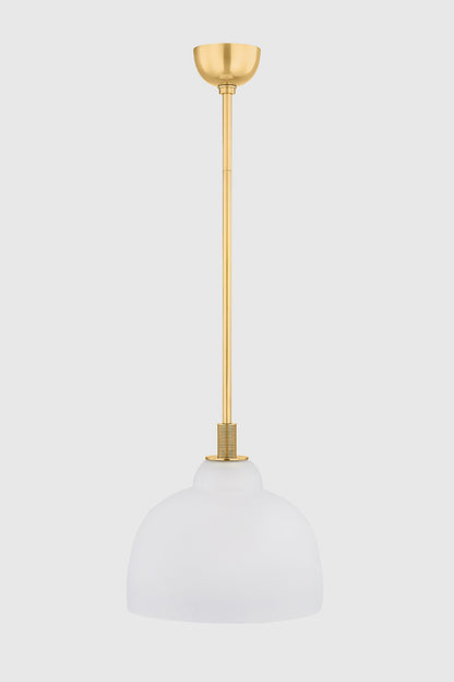Hudson Valley Oberon 14" Pendant in Aged Brass, room setting 1