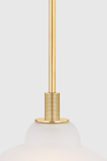 Hudson Valley Oberon 14" Pendant in Aged Brass, room setting 2