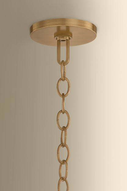 Hudson Valley Omi 15" Pendant in Patina Brass, room setting 1