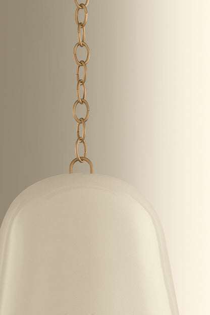 Hudson Valley Omi 15" Pendant in Patina Brass, room setting 4