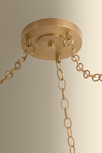 Hudson Valley Omi 3-Light Chandelier in Patina Brass, room setting 1