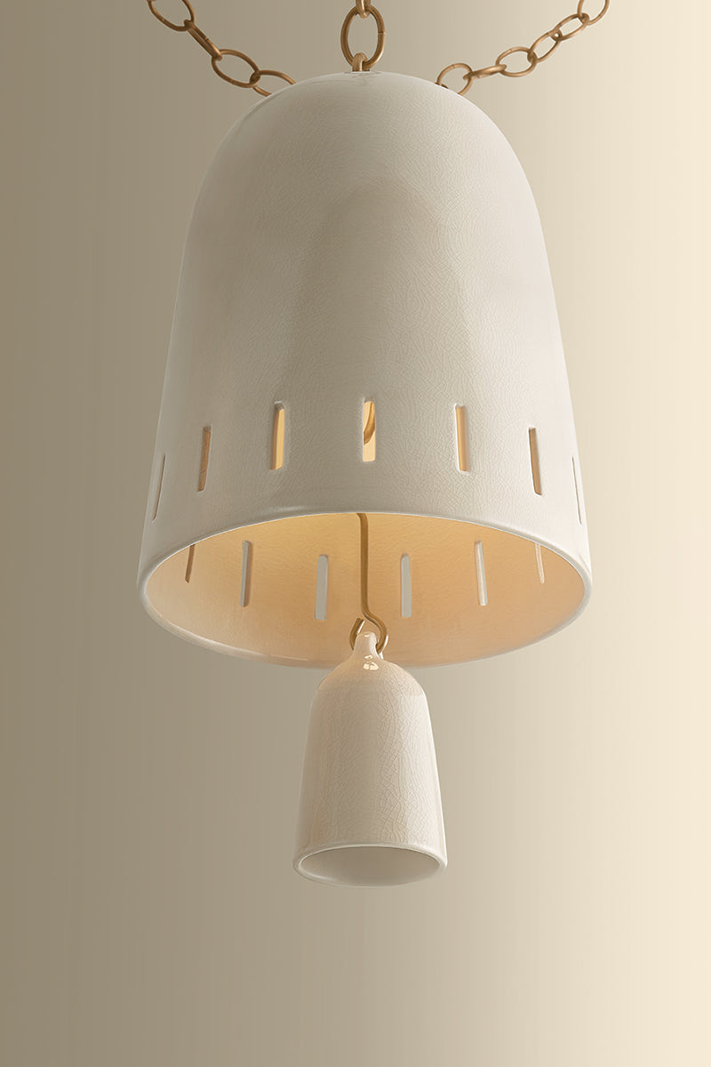 Hudson Valley Omi 3-Light Chandelier in Patina Brass, room setting 4