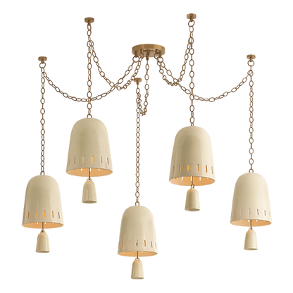 Hudson Valley Omi 5-Light Chandelier Patina Brass