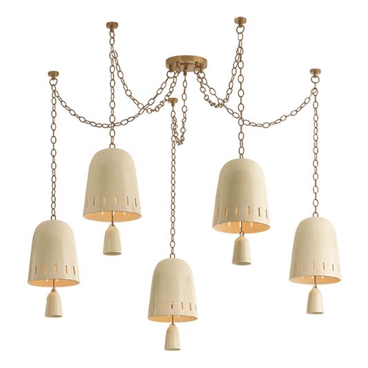 Hudson Valley Omi 5-Light Chandelier Patina Brass