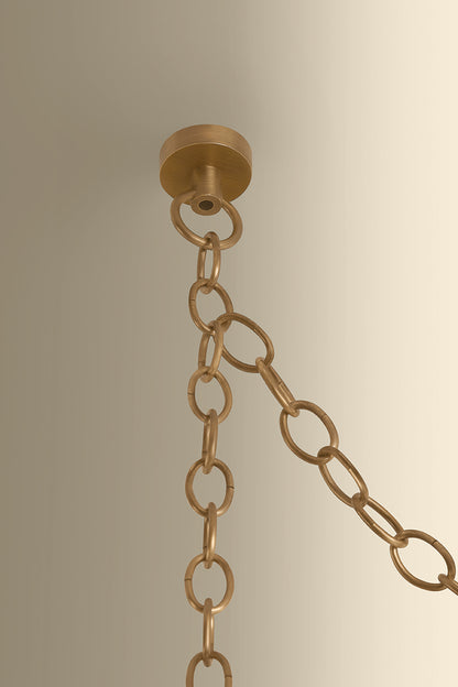 Hudson Valley Omi 5-Light Chandelier in Patina Brass, room setting 2