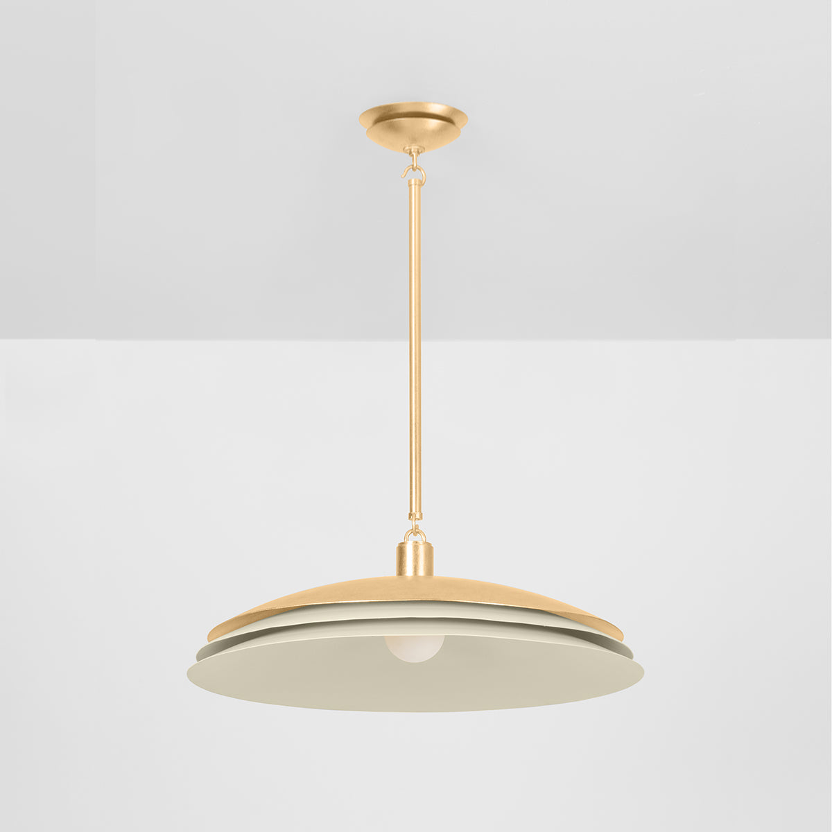Hudson Valley Oneida Pendant in Vintage Gold Leaf / Soft Sand, alternate view 1