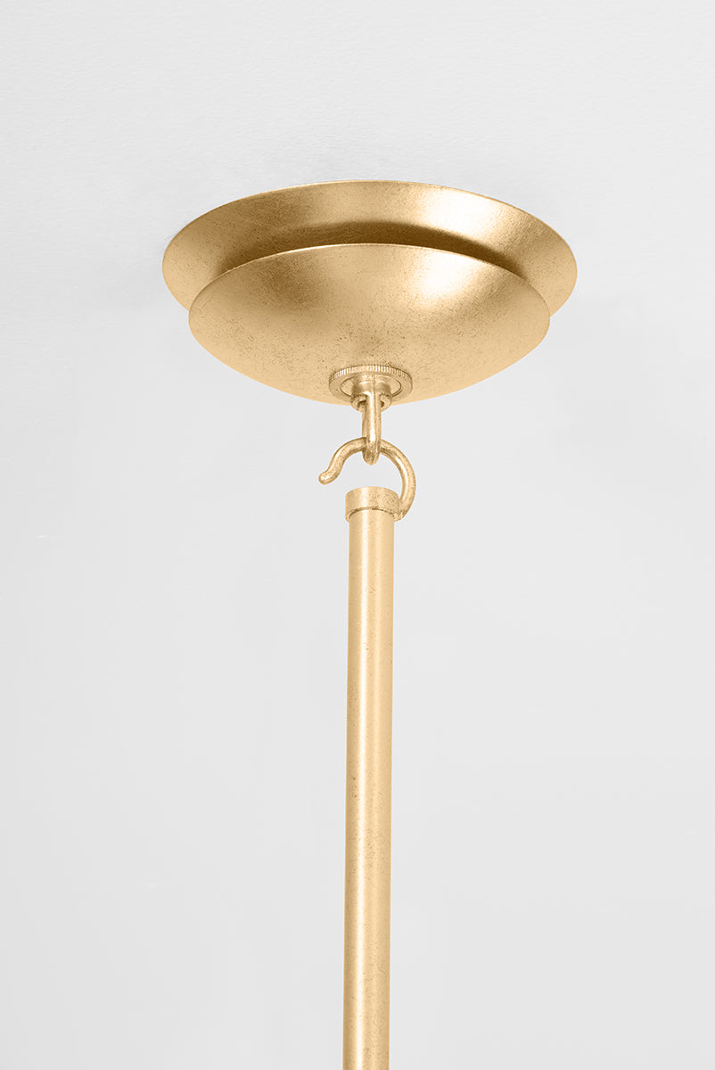 Hudson Valley Oneida Pendant in Vintage Gold Leaf / Soft Sand, room setting 3