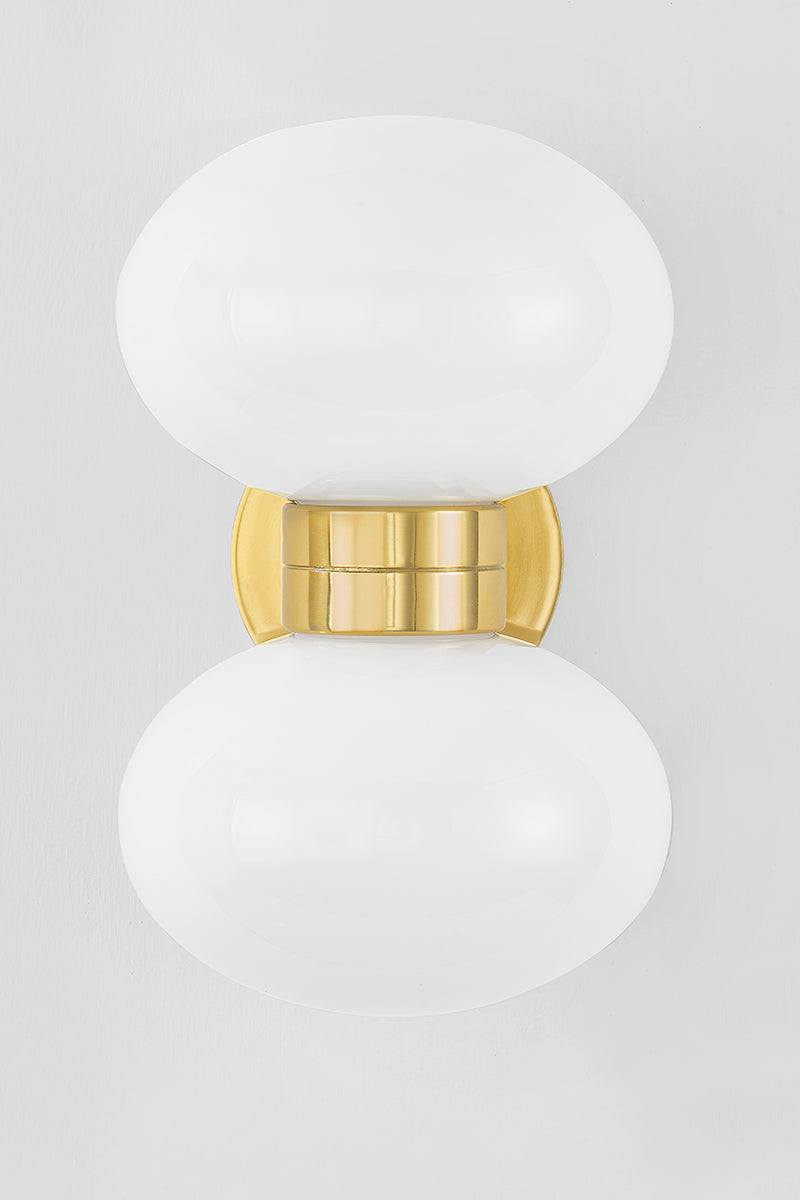 Hudson Valley Otsego 2-Light Wall Sconce Aged Brass detail view 3