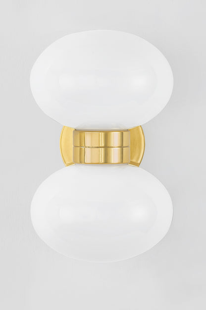 Hudson Valley Otsego 2-Light Wall Sconce Aged Brass detail view 3