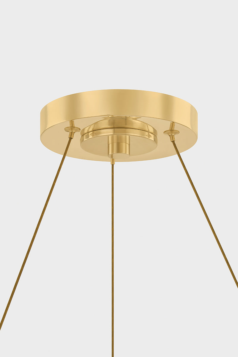 Hudson Valley Pacama 11-Light Chandelier in Aged Brass, room setting 1