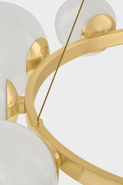 Hudson Valley Pacama 11-Light Chandelier in Aged Brass, room setting 3