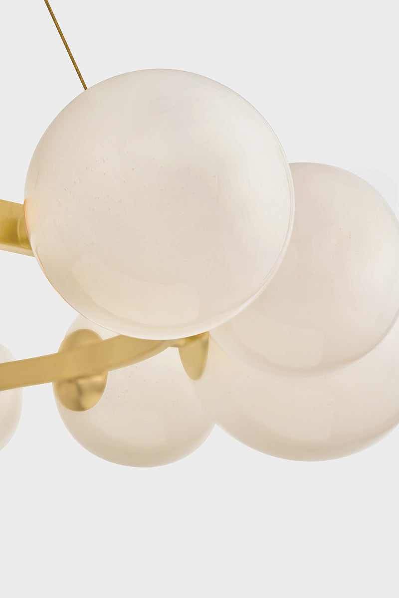 Hudson Valley Pacama 13-Light Chandelier in Aged Brass, room setting 4
