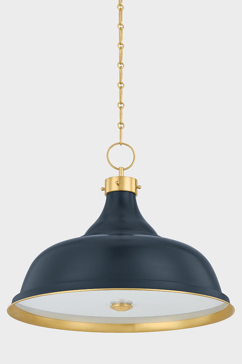 Hudson Valley Painted No. 1 4-Light Pendant in Aged Brass / Distressed Bronze, room setting 2
