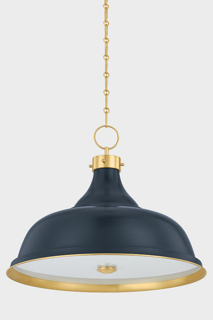 Hudson Valley Painted No. 1 4-Light Pendant in Aged Brass / Distressed Bronze, room setting 2
