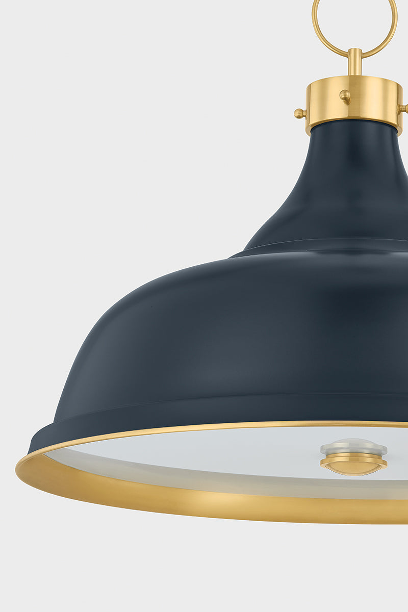 Hudson Valley Painted No. 1 4-Light Pendant in Aged Brass / Distressed Bronze, room setting 3