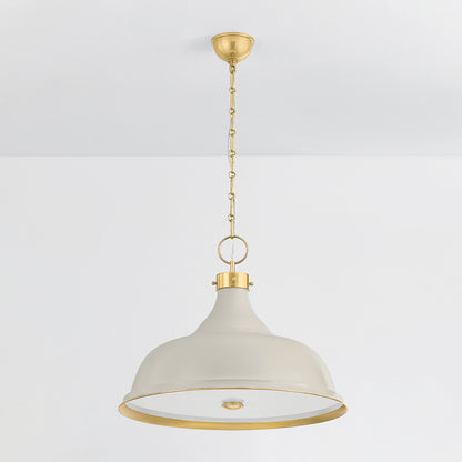 Hudson Valley Painted No. 1 4-Light Pendant in Aged Brass / Off White, alternate view 1