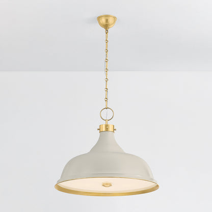 Hudson Valley Painted No. 1 4-Light Pendant in Aged Brass / Off White, alternate view 2