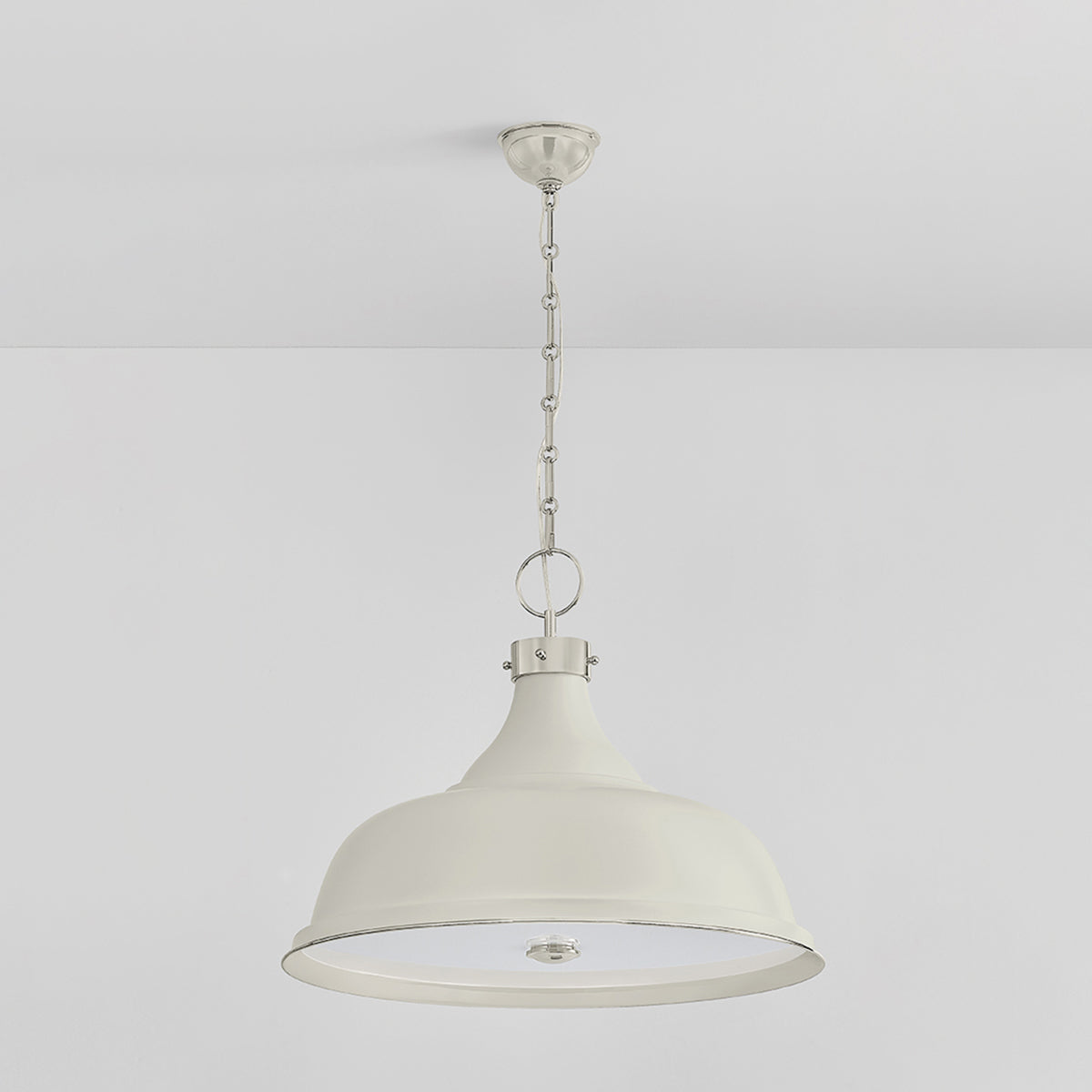 Hudson Valley Painted No. 1 4-Light Pendant in Polished Nickel / Off White, alternate view 1