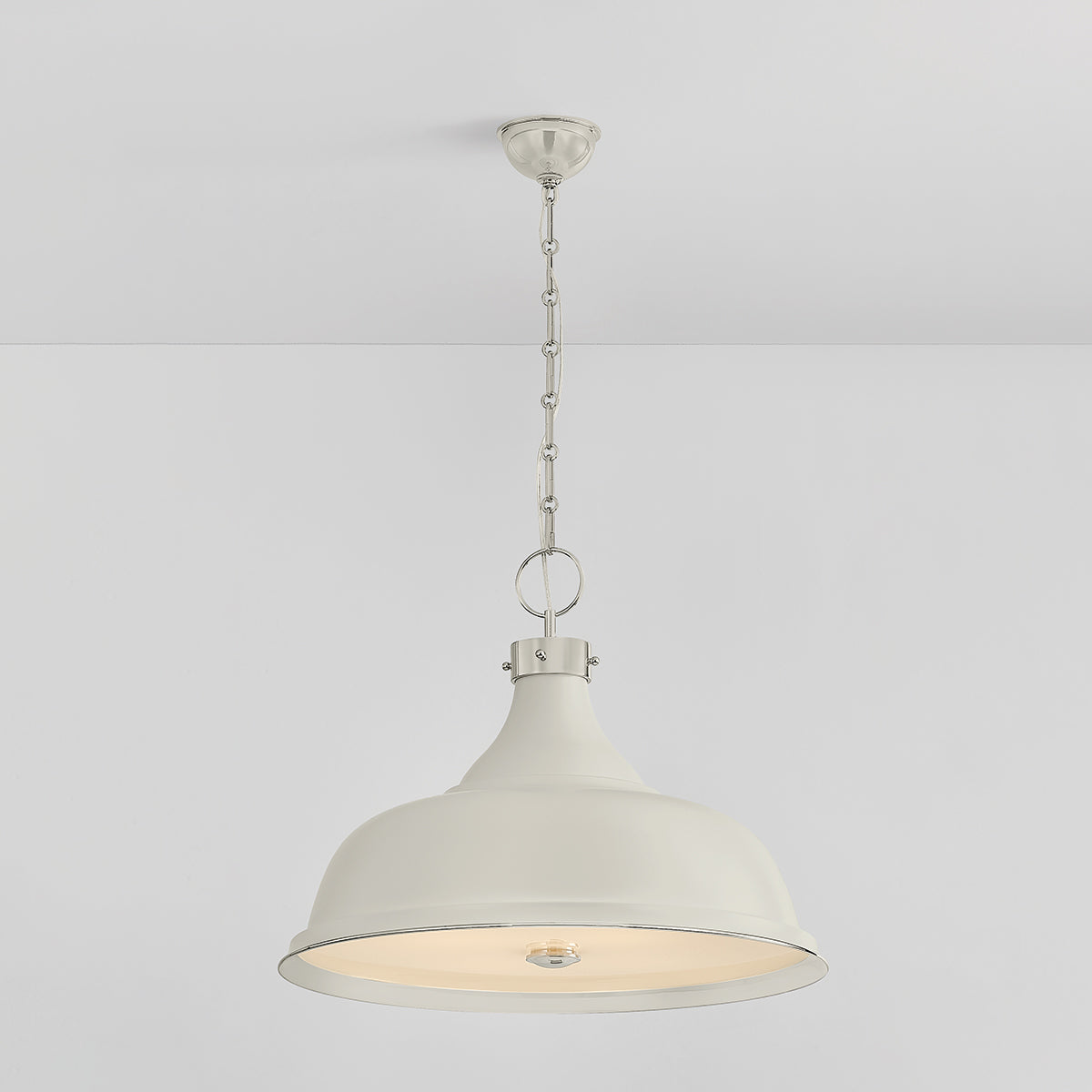 Hudson Valley Painted No. 1 4-Light Pendant in Polished Nickel / Off White, alternate view 2