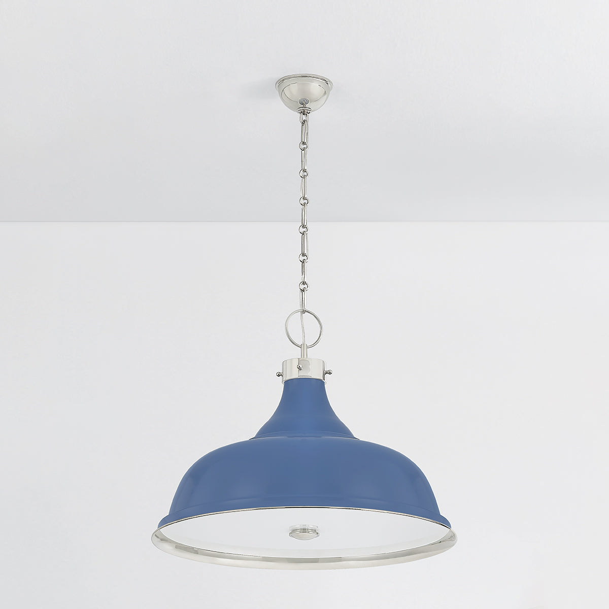 Hudson Valley Painted No. 1 4-Light Pendant in Polished Nickel / Soft French Blue, alternate view 1