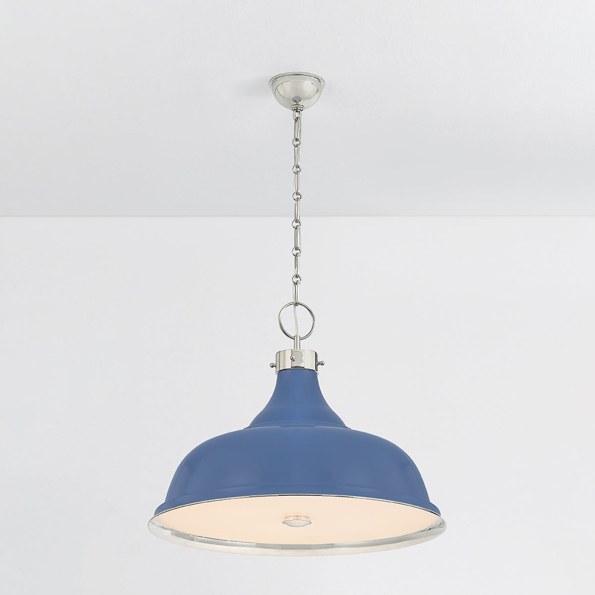 Hudson Valley Painted No. 1 4-Light Pendant in Polished Nickel / Soft French Blue, alternate view 2
