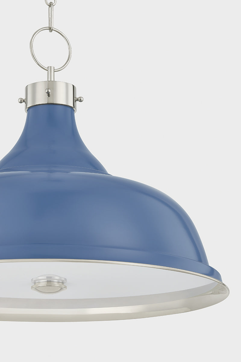 Hudson Valley Painted No. 1 4-Light Pendant in Polished Nickel / Soft French Blue, room setting 3
