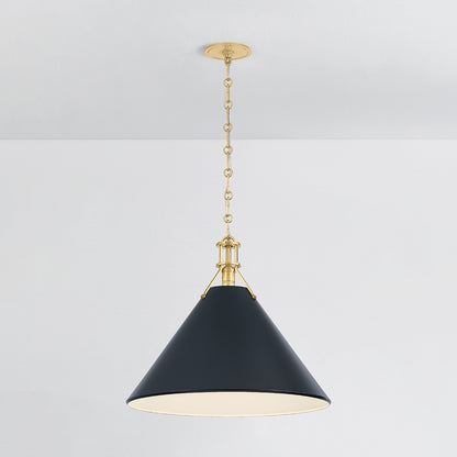Hudson Valley Painted No. 2 21" Pendant in Aged Brass / Distressed Bronze, alternate view 2