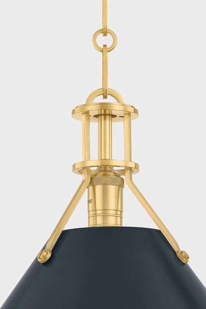 Hudson Valley Painted No. 2 21" Pendant in Aged Brass / Distressed Bronze, room setting 2