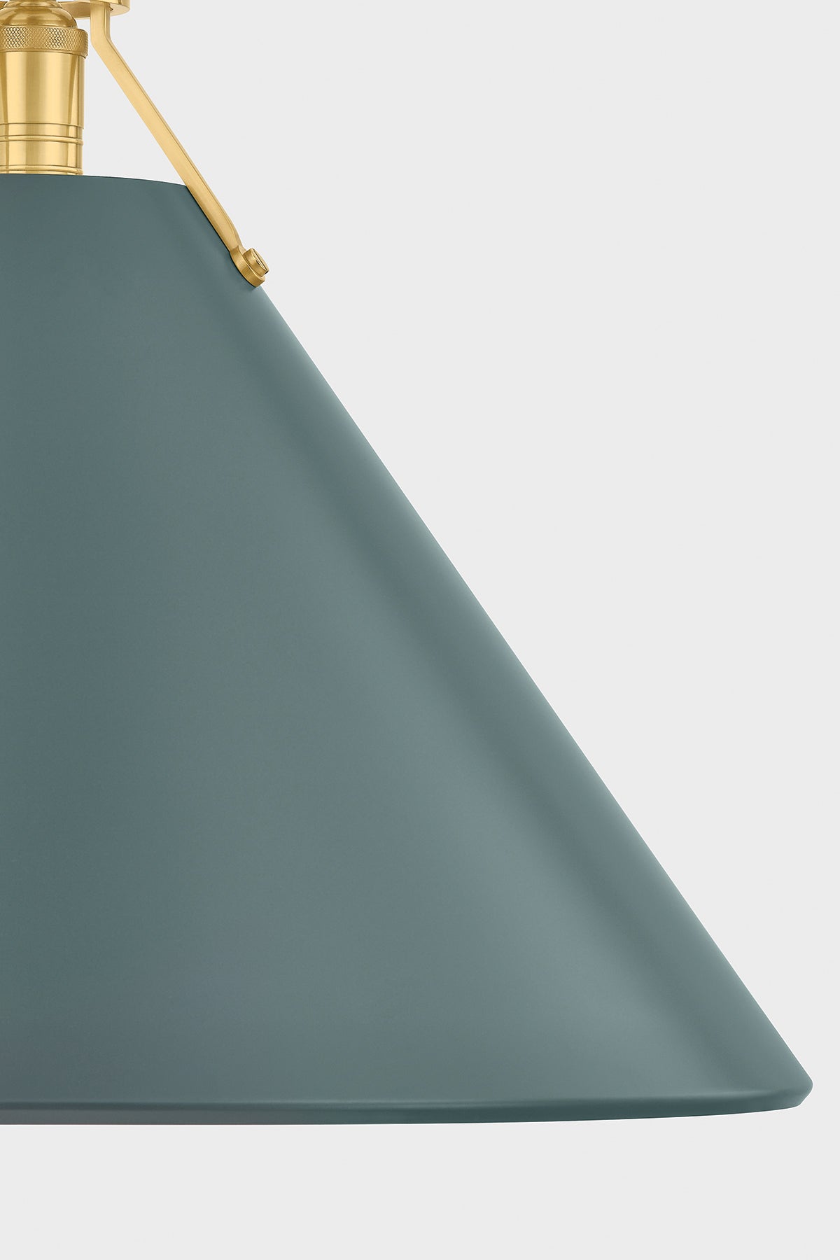 Hudson Valley Painted No. 2 21" Pendant in Aged Brass / Soft Studio Green, room setting 3