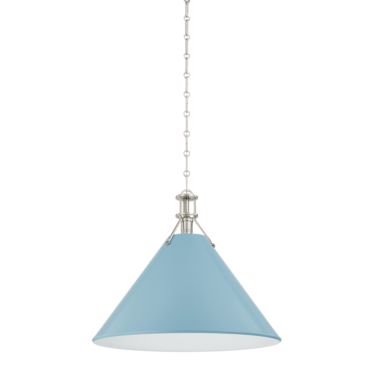 Hudson Valley Painted No. 2 Pendant Polished Nickel / Blue Bird