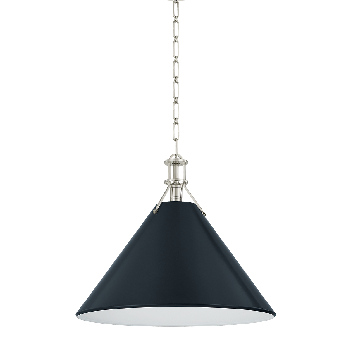 Hudson Valley Painted No. 2 Pendant Polished Nickel / Darkest Blue