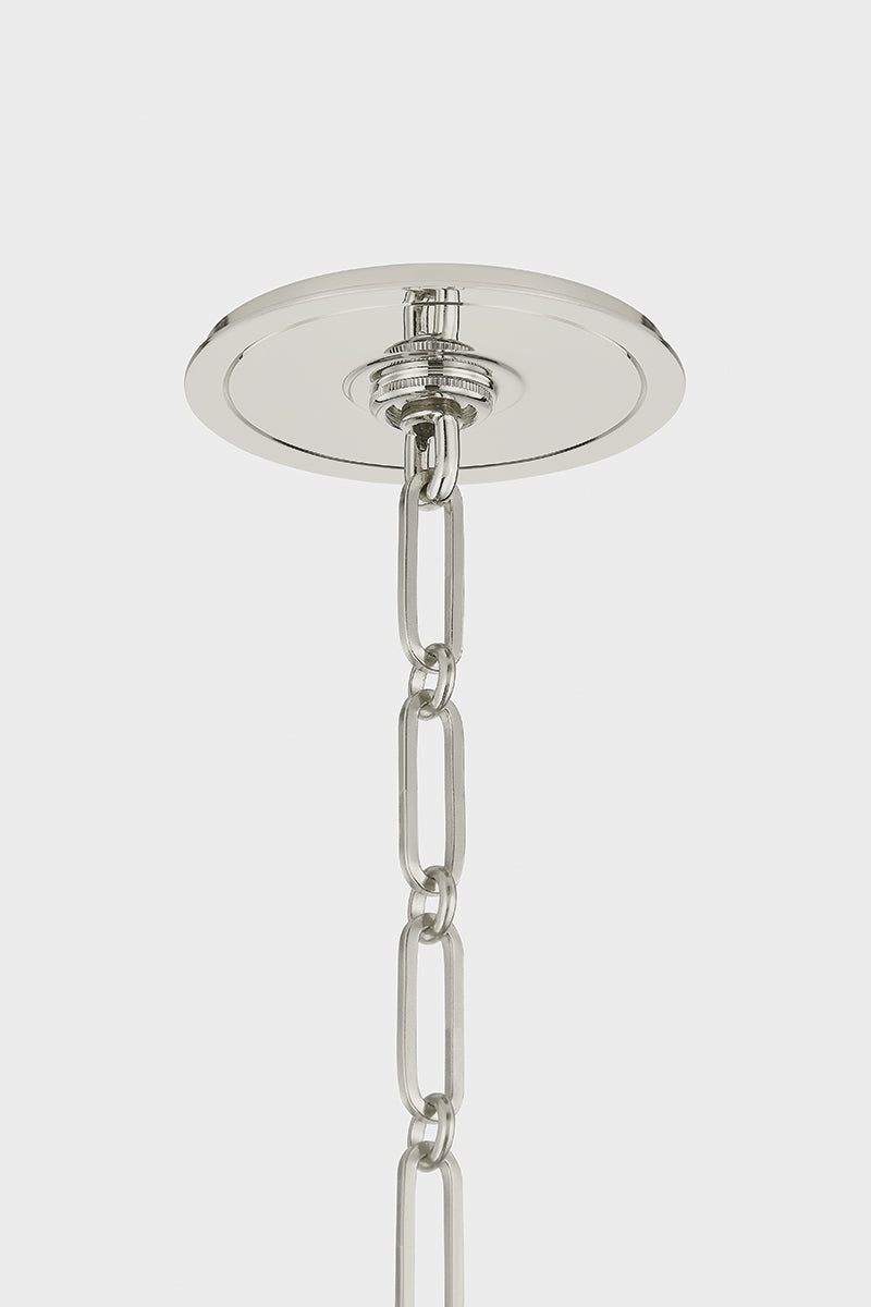 Hudson Valley Painted No. 2 21" Pendant in Polished Nickel / Darkest Blue, room setting 1