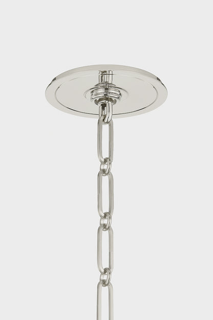 Hudson Valley Painted No. 2 21" Pendant in Polished Nickel / Darkest Blue, room setting 1