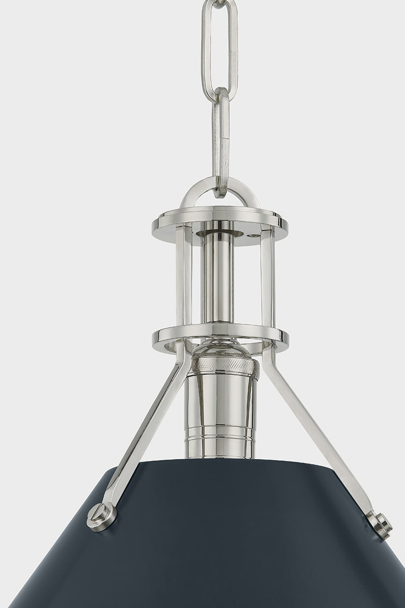 Hudson Valley Painted No. 2 21" Pendant in Polished Nickel / Darkest Blue, room setting 2