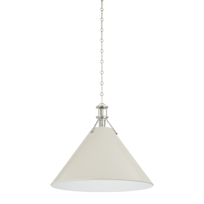 Hudson Valley Painted No. 2 Pendant Polished Nickel / Off-white with Off White