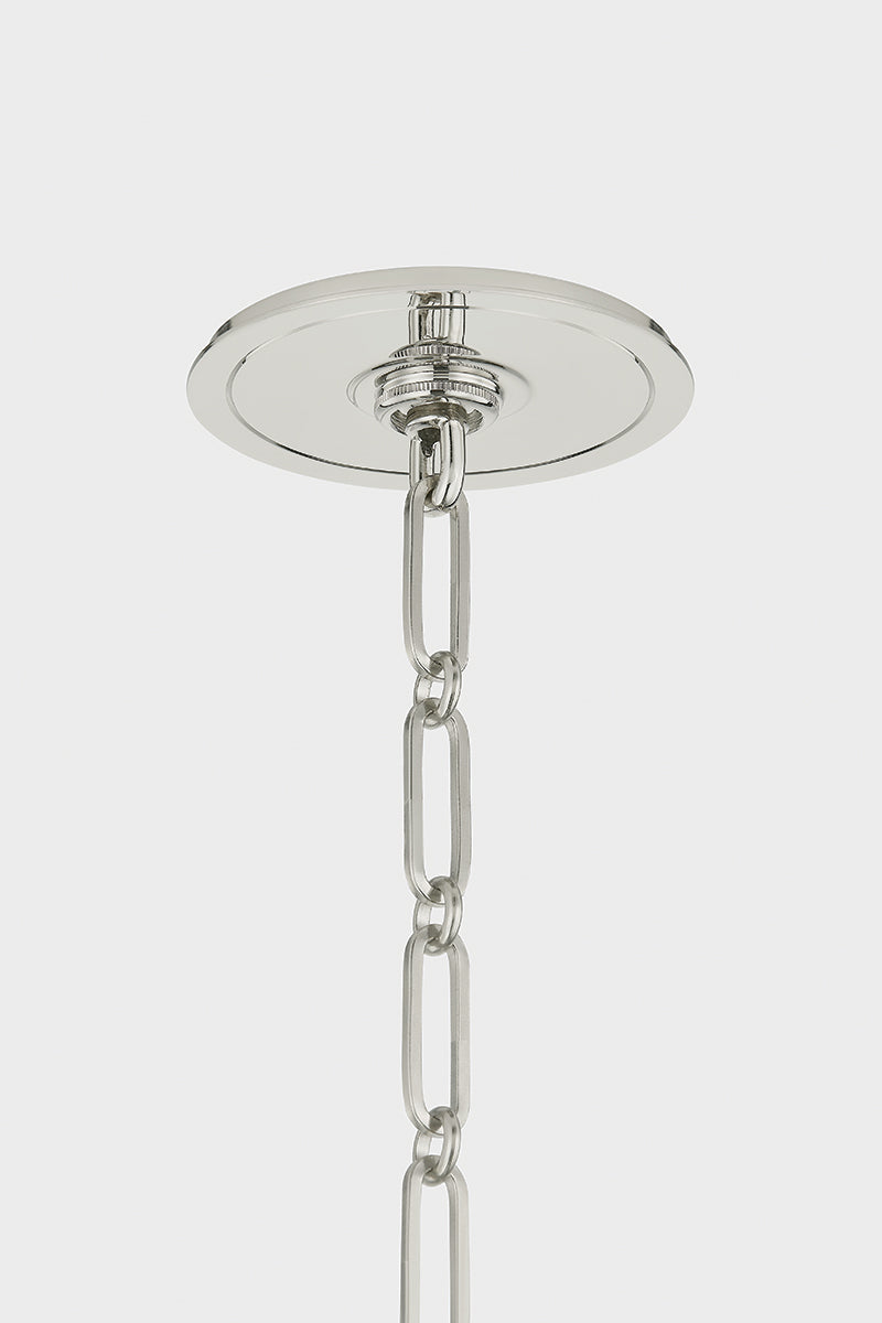 Hudson Valley Painted No. 2 21" Pendant in Polished Nickel / Off White, room setting 1