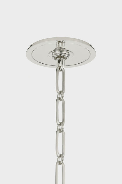Hudson Valley Painted No. 2 21" Pendant in Polished Nickel / Off White, room setting 1