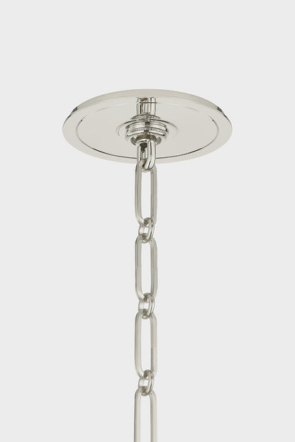 Hudson Valley Painted No. 2 21" Pendant in Polished Nickel / Soft Crimson, room setting 1