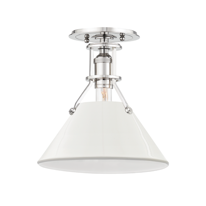 Hudson Valley Painted No.2 Semi-Flush Mount Polished Nickel/Off White