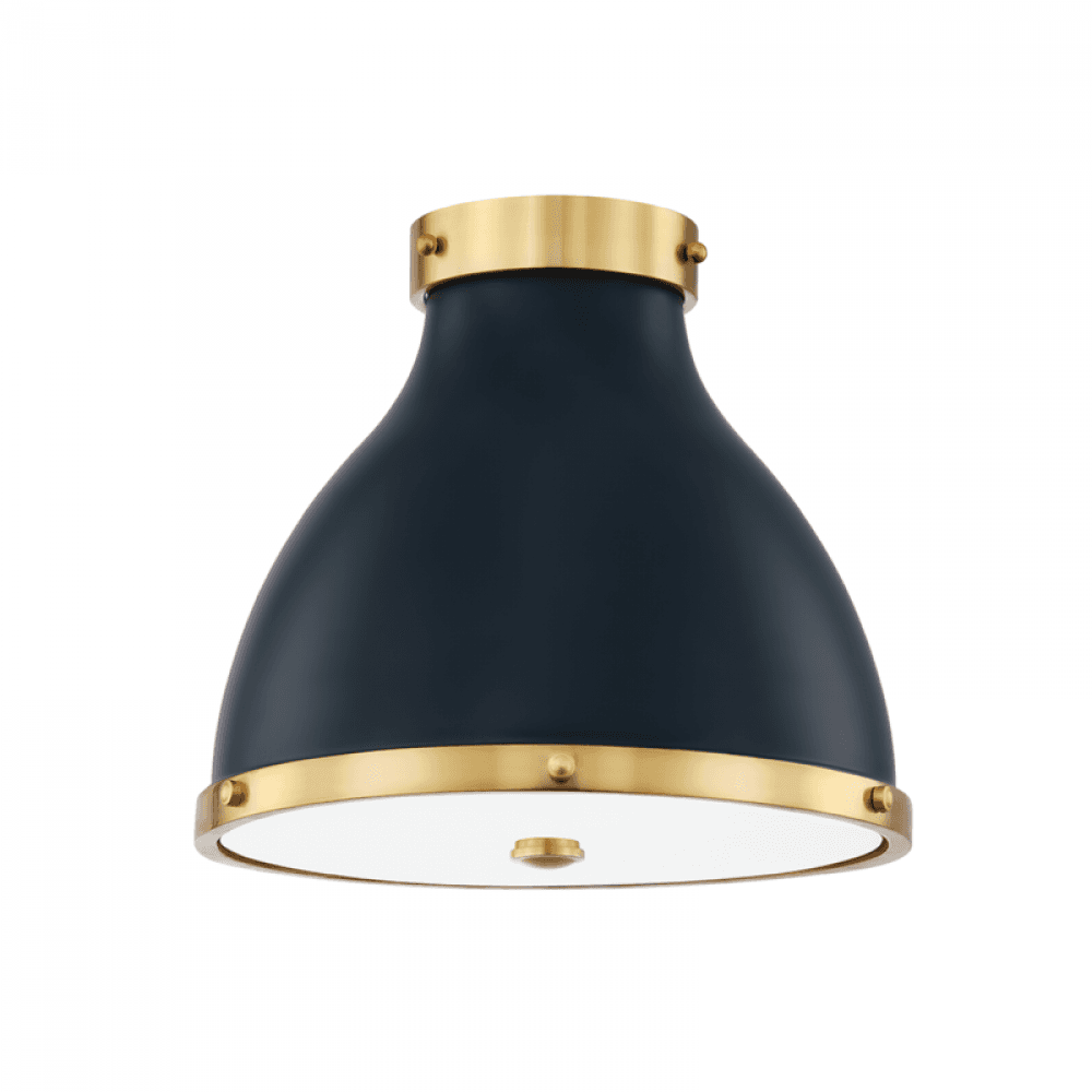 Hudson Valley Painted No. 3 Flush Mount Brass, Darkest Blue